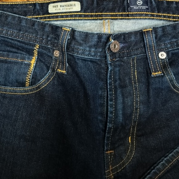AG Adriano Goldschmied The Matchbox Slim Straight Dark Wash Jeans Mens 34 x 32 - Picture 3 of 6
